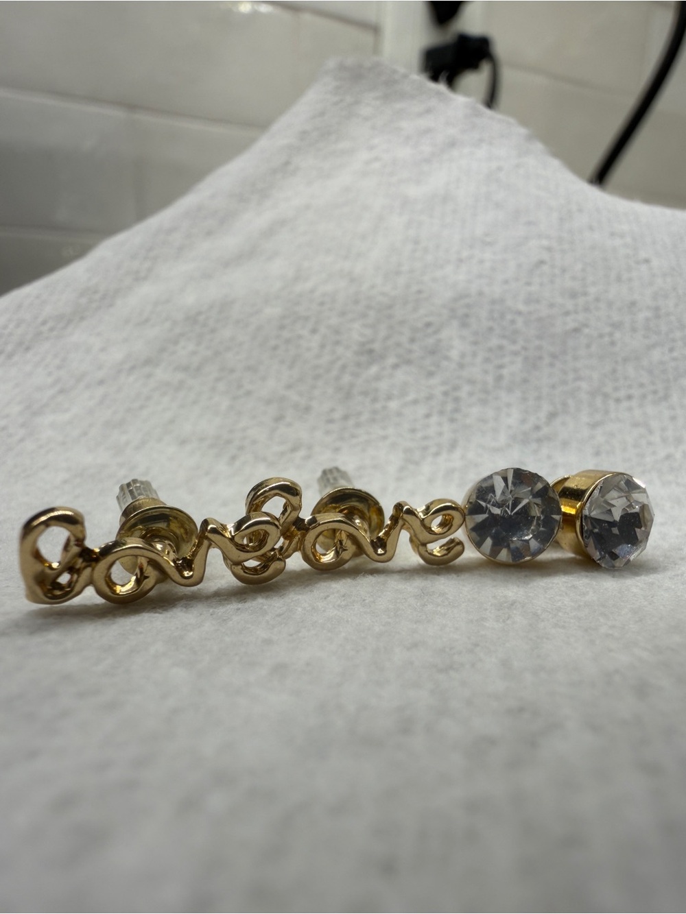 Set of Two Stud Gold-tone Earring Pairs